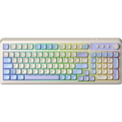 AULA S99 RETRO RGB GAMİNG 3 MODLU BLUETOOTH/2.4GHZ/USB-C KABLOSUZ MAKROLU TÜRKÇE Q KLAVYE MAVİ