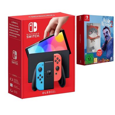 NİNTENDO SWİTCH OLED NEON RED/NEON BLUE OYUN KONSOLU + HELLO NEİGHBOR 2 IMBİR EDİTİON FİGÜRLÜ NİNTENDO SWİTCH OYUN